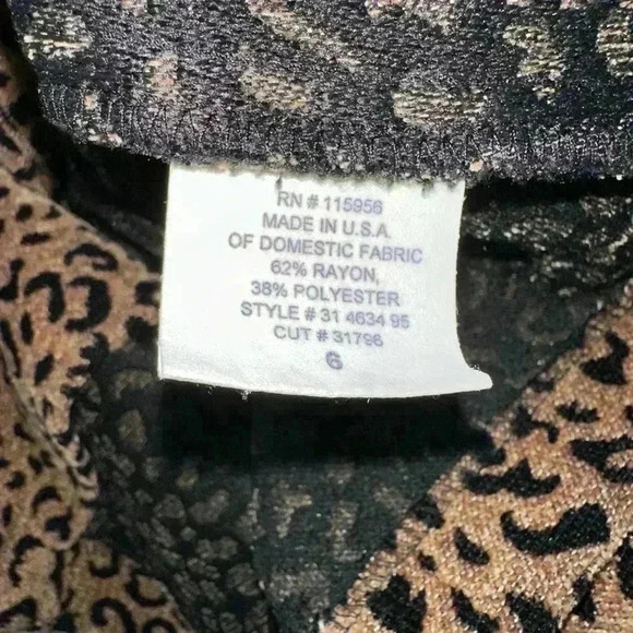 Women's Monterey Bay Leopard Print Jacket Blazer Suit Size 6 Brown VTG - Picture 10 of 15